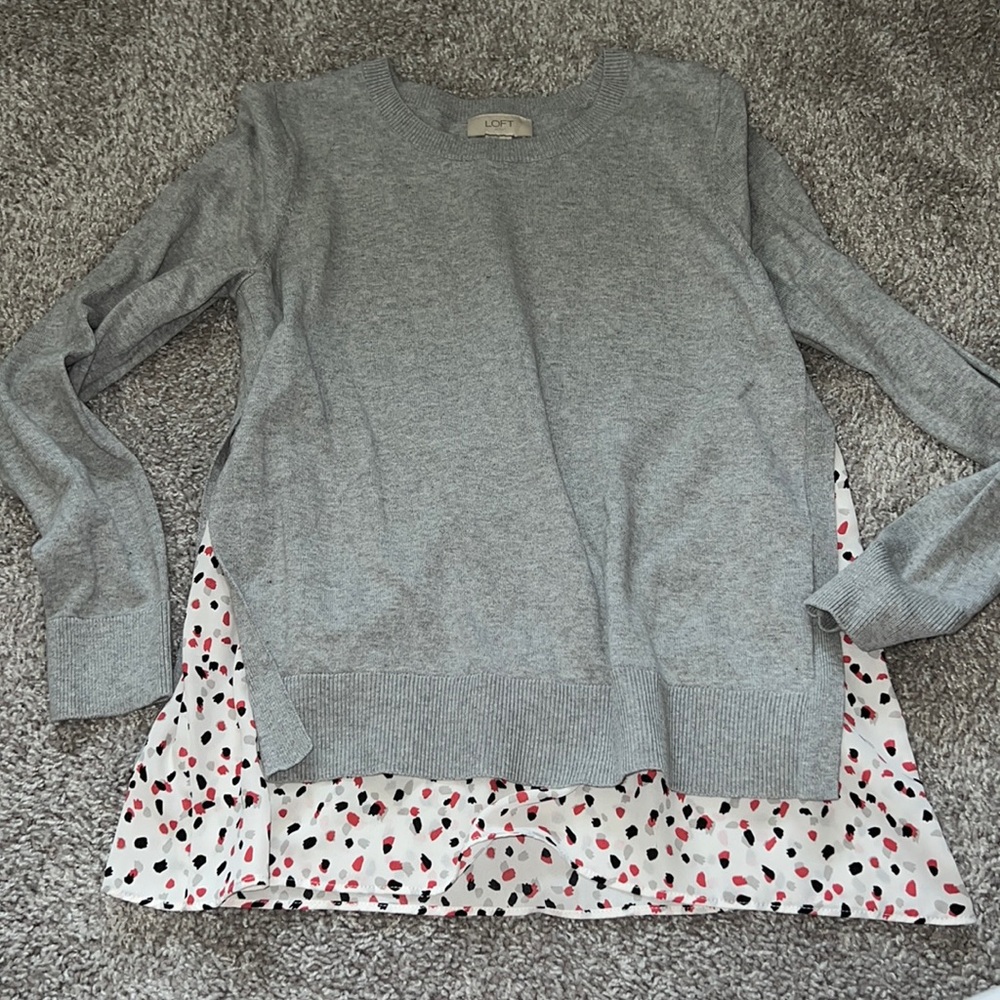 LOFT - mixed media sweater